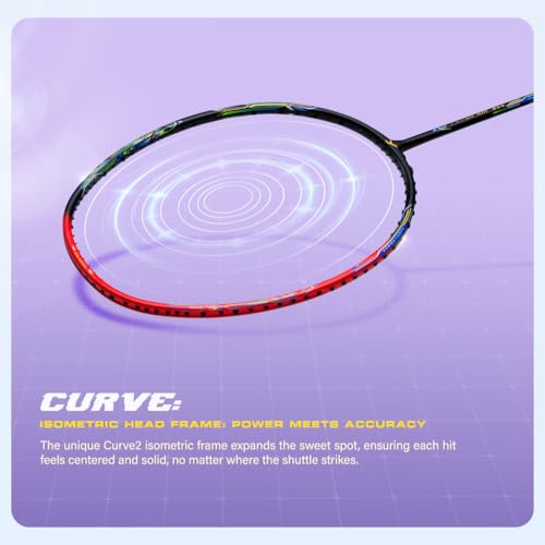 Image of Hundred Power Ray 900 Badminton Racket with Full Cover | 79 Grams | Maximum Tension ≤32 lbs