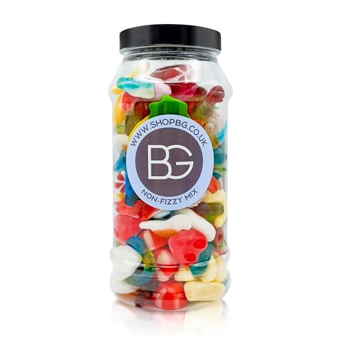 BG Quality Pick & Mix Sweet Jars | 600g Re-Sealable Sweetie Jar Retro Candy - Jelly & Non-Fizzy