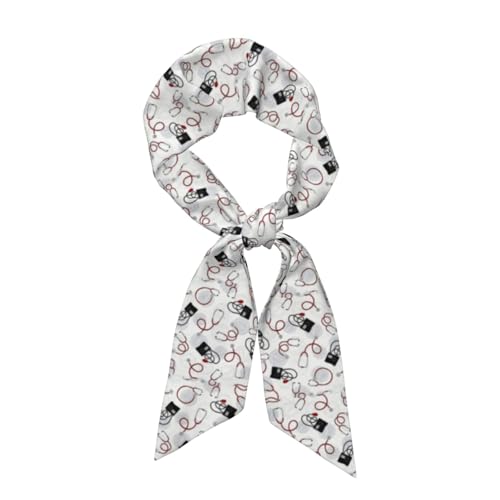 Preisvergleich Produktbild Krankenschwester Arzt, Langer Seidenschal, Schal, Bekleidungszubehör, Bedruckter Polyesterschal, Bekleidungstaschenzubehör,3,1 x 46,9 Zoll