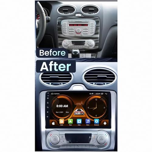 Radio de coche 2 DIN para Ford Focus 2005-2014, pantalla táctil con Android Auto y Bluetooth 2