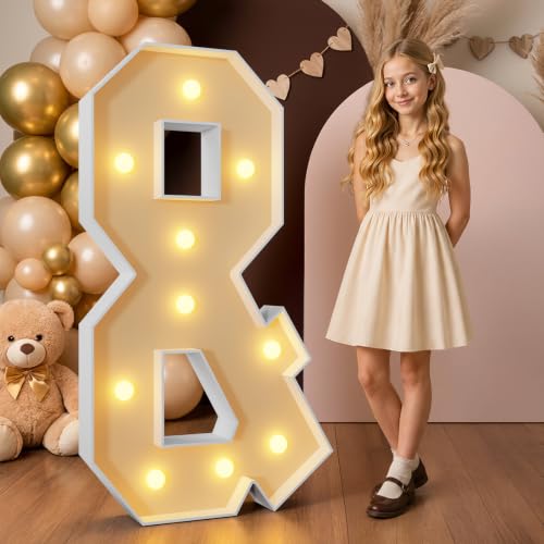 120cm Jaune Lettre Lumineuse,Lettres Lumineuses Géantes de Pour la Décoration D'Anniversaire,Decoration Anniversaire,Grandes Lettres Pour Les Événements de Fiançailles,Lettre &