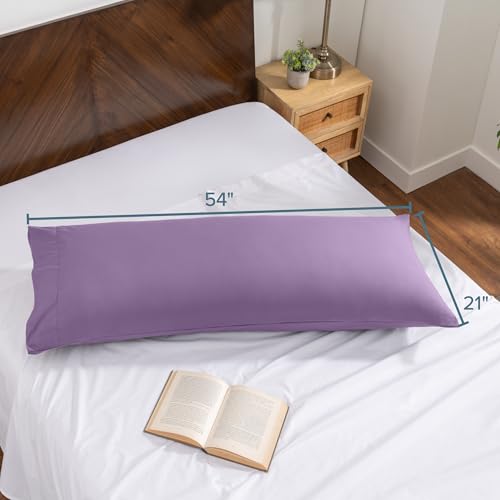 Image of Bare Home Microfiber Body Pillow Cover - Ultra Soft & Cooling - Double Brushed - Envelope Closure - Easy Care (21''x54'' Body Pillow Cover, Lavender)