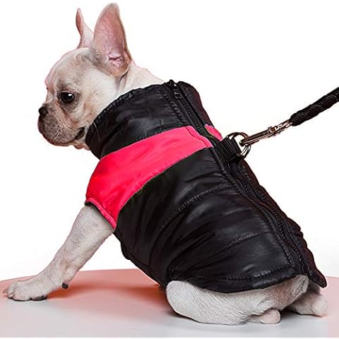 TFENG Waterproof Dog Coats Padded Puffer Jackets with D-Rings for Leash Red XL Cover