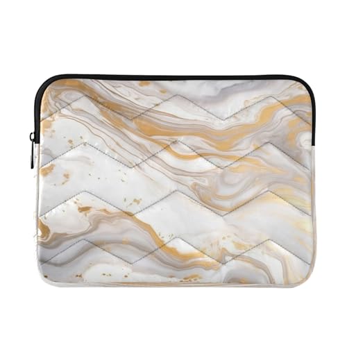 Funda para portátil mármol blanco dorado 13-14 pulgadas miniatura 1