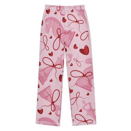 Chess with Bow Boys Pants Boys Athletic Pants Long Pant for Boywith Pockets Wide-Leg Size 6-14Y