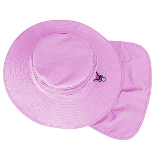 Image of Sun Hats for Men Women Fishing Hat UPF 50+ Breathable Wide Brim Bucket Hats Summer UV Protection Safari Hat with Neck Flap