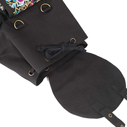 Silkarea Vintage Embroidered Backpack Purse For Women Handbag Canvas Shoulder Bag Ethnic Boho Travel Backpack (Black S2) Large #TOP6