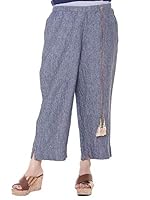 Twist99 Womens Italian Linen Chambray 3/4th Plus Size Pant