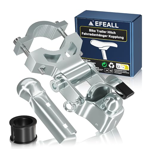EFEALL Fahrrad Anhängerkupplung, Stabile Fahrradanhänger Kupplung aus Verzinktem Stahl für Sattelstützen Ø26–33 mm, Anhängerkupplung Fahrrad für Lastenanhänger, Ideal für Transport, Einkauf, Camping