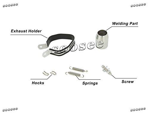 Soosee Universal Red Carbon Fiber 1.5-2" Inlet Motorcycles Scooters Exhaust Muffler Pipe with Removable DB Killer for Z750 CBR125 CB400 Z800 ZX-6R ZX-10R GSXR