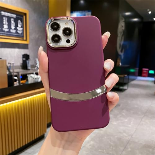 Coque iPhone 15 Pro de luxe en TPU mince violet et protection caméra métallique