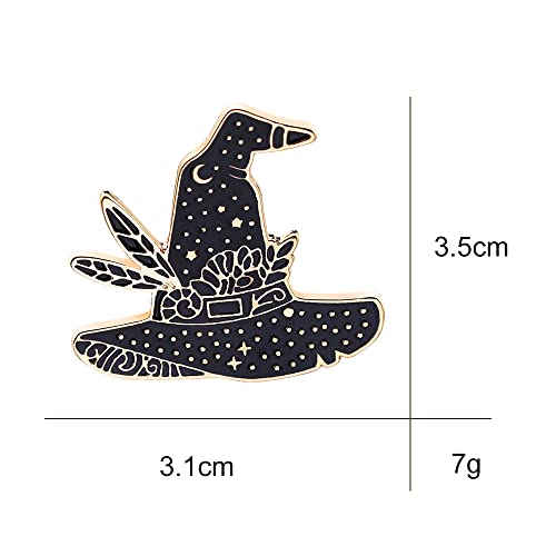 Image of Halloween Hat Brooch Pin Corsage, Sweater Bag Hat Jewelry Accessory Decor for Birthday Party Christmas Gift (Black)