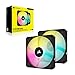 Corsair AF120 RGB Slim, 120mm PWM Fluid Dynamic Bearing Fan Kit - Thin Profile for Small-Form Cases - Low-Noise - Up to 2000 RPM - 8 Addressable RGB LEDs - Dual Pack with Lighting Node CORE - Black