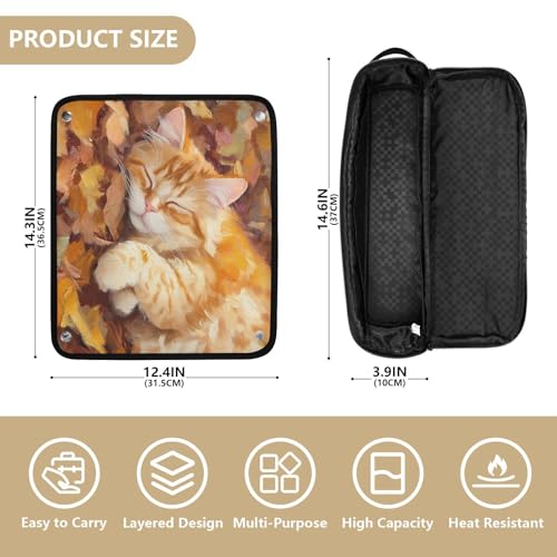 Organizador 2 en 1 para herramientas de cabello con tapete resistente al calor, estuche grande para planchas de pelo, ideal para viaje y cuidado miniatura 4