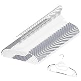 MIGABER 多機能ハンガー - 衣類・ネクタイ用、超薄型・かたくずれ防止、360度回転・乾湿両用、連結フック付き (50, ホワイト)