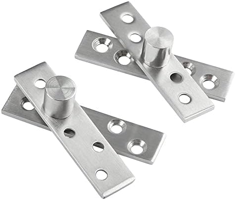 Hinge, 2pc Stainless Steel Rotating Door Hinge 360 Degree Rotation Axis Up and Down Location Shaft Hidden Pivot Hareware Supplies(Positive Axis 57mm)