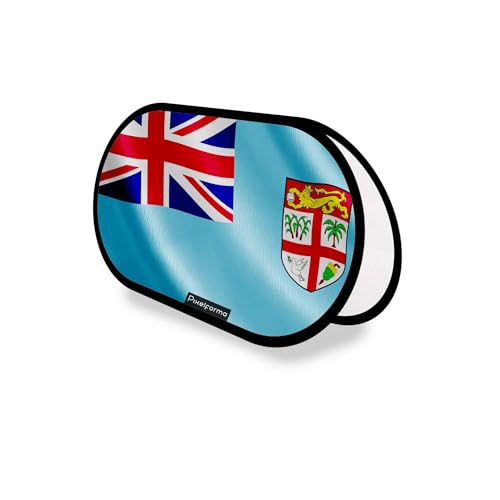 Drapeau Fidji pour support publicitaire ovale 70x120cm anti-plis en polyester