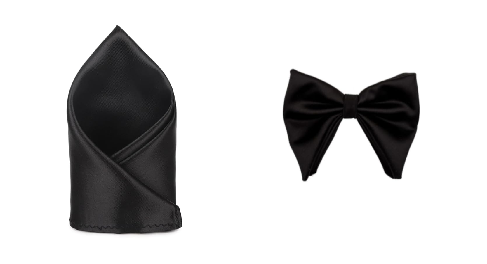 cufflinks pocket square big bow tie butterfly BLACK bow tie combiniation | cufflinks big bow tie pocket square (bow tie + pocket square)-image-8