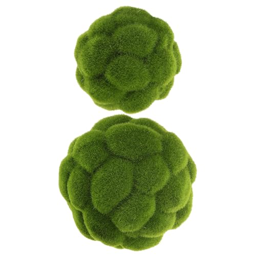 GALPADA 2 Piezas Bola de Musgo simulada decoración de Bolas Verdes árboles Artificiales al Aire Libre Plantas Artificiales Planta Artificial Bolas de Musgo de Boda Bolas de Musgo simuladas
