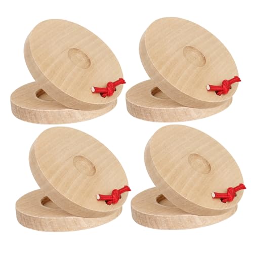 TOGEVAL 2 ペア カスタネット 打楽器 楽器 ミュージカル キッズ向け 木製 フィンガー カスタネット カートゥーン カスタネット 木製 カスタネット クラッパー ミュージカル 楽器 カス