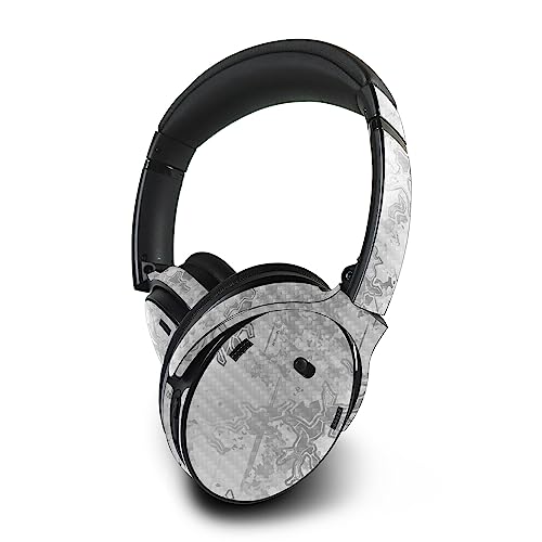 Image of MightySkins Carbon Fiber Skin Compatible with Bose QuietComfort 45 Headphones Viper Snow | Protective, Durable Textured Carbon Fiber Finish | Easy to Apply | Made in The USA
