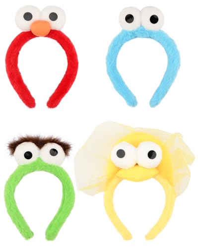 PATURPINT Plush Eyes Headbands Kids Party Accessories 4 Piece Set