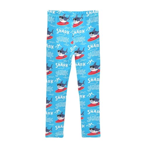 Shark Pattern Girls Leggings Soft Stretch Workout Yoga Dance Pants for Kids Casual Tights2