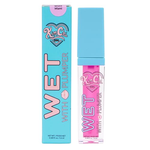 KimChiChic Beauty High Shine Wet Gloss Lip Plumping Lip Gloss, High Shine, Non-Sticky, Super Lightweight and Vegan Lip Gloss, Translucent Hot Pink, 03 Miami, 5.6ml