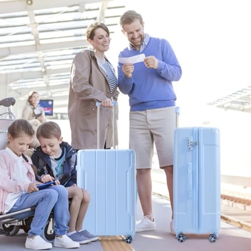 Lightweight and Durable ABS Luggage, Hard Shell Suitcase with Double Wheels, Expandable 28 Inch Checked Luggage 28 Inches, Suitable for All Kinds of Travel, Travel3