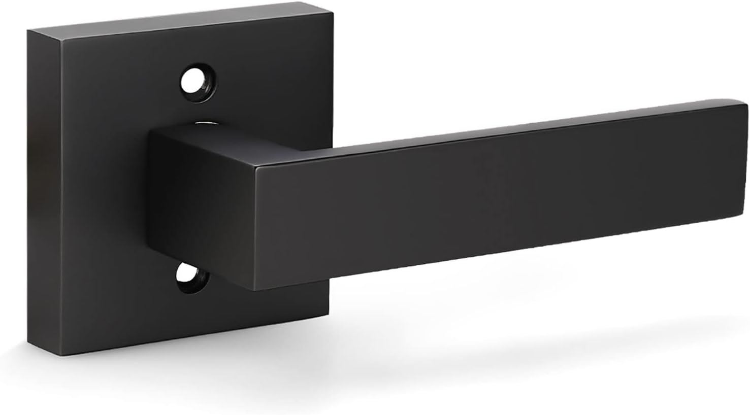 KNOBWELL 10 Pack Dummy Lever Door Handle, Door Levers Interior, Single Sided Handle for Closet, Laundry Room, Hall, Matte Black Finish (Only Single Side Use)