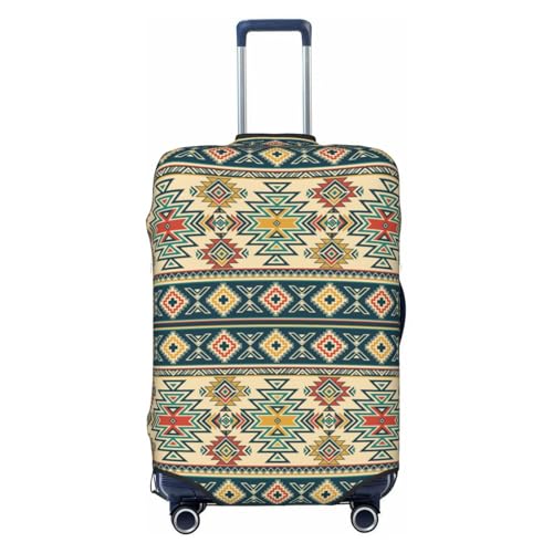 Traditional Tribal Aztec Print Luggage Cover For Suitcase,Washable Elastic Travel Suitcase Protector With Zipper Closure And Bottom Buckle – Fits 18-32