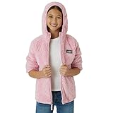 Eddie Bauer Kids' Zip Up - Kids' Full Zip Ultra Soft Sherpa Fleece Hoodie Sweatshirt for Boys and Girls (5-20), Size 10-12, Dusty Pink