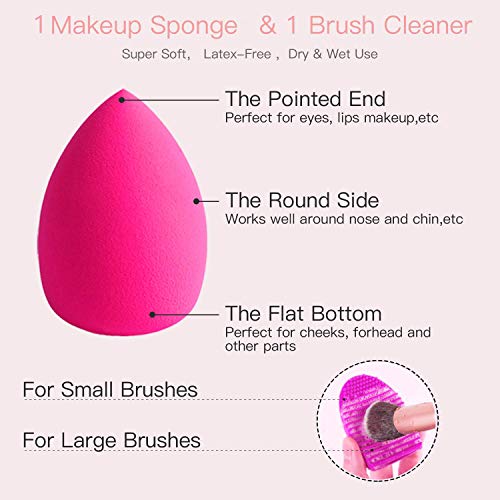 UrsoKuz Makeup Brushes, 10 PCS Essential Make up Brushes Set Acrylic Handle Series Professional Premium Synthetic Cosmetic Brushes Eyeshadow Brushes Kit for Foundation Blending Face Powder Blue