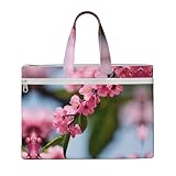 Pink Cherry Blossoms - 1 bolsa de documentos de lona A4 con cremallera y asa para proyectos, reuniones, oficina, viajes