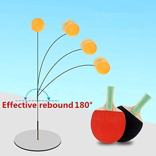 Lym Ping Pong Balls Paddles Set Table Tennis Training Elastic Soft Shaft Equipment Trainer Practice Ball Bulk Children Adult (2 Table Tennis Paddle & 3 Ping-Pong Balls) #TOP3
