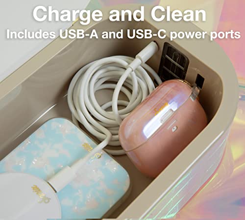 Image of Beyond UV+O3 Sanitizer Box and Universal Charger UV and Ozone Disinfector for Phone, Mask, Makeup Brush, Nail Tool (Almond Oil)