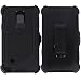 Heavy Duty Defender Impact Rugged with Built-in Screen Protector & Clip Case Cover for Samsung Galaxy Note 4 (Black)