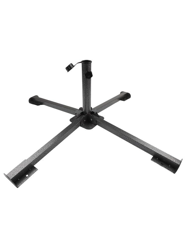 Wytrzymały stalowy stojak na parasol, regulowany 3,2 cm, przenośny i składany design, do użytku na zewnątrz, idealny do ogrodu, na plażę, kemping, czarny