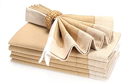 HOMIDATE Cotton Cloth Dinner Napkins, Set of 6, 20x20 in, Hemstitched