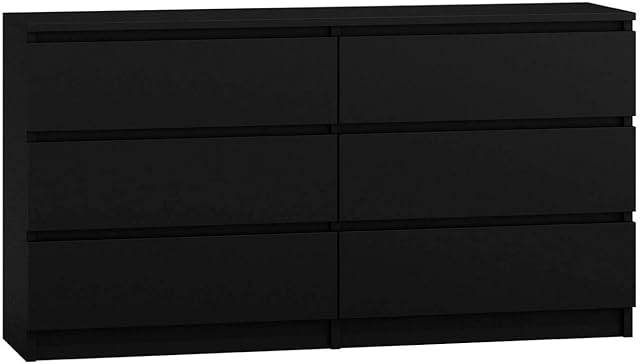 WHATSIZE ENTERPRISEModernaChest of Drawers- 6 Drawer Cabinet,Black