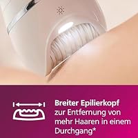 Philips Epilierer Series 8000, kabelloser Nass- und Trockenepilierer für Beine und Körper, Haarentfernungsgerät, mit 6 Zubehörteilen, Modell BRE715/00 – Ansicht 3