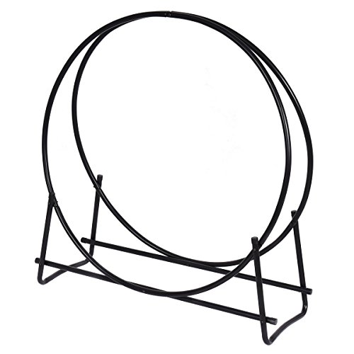 COSTWAY 41-Inch Double Ring Firewood Log Rack