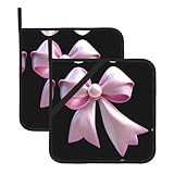 Photo Gallery broleo set di 2 presine isolate quadrate con fiocco rosa perlato, 20,3 x 20,3 cm, spesse e durevoli, antiscottatura e termoisolanti Photo Gallery broleo set di 2 presine isolate quadrate con fiocco rosa perlato, 20,3 x 20,3 cm, spesse e durevoli, antiscottatura e termoisolanti