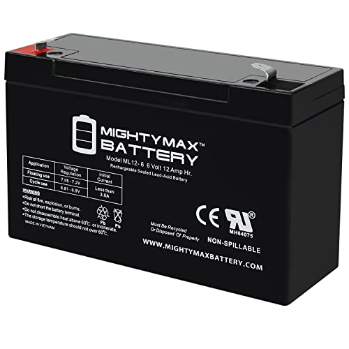 Ml12-6F2-6 Volt 12 Ah, F2 Terminal, Rechargeable Sla Agm Battery #TOP29