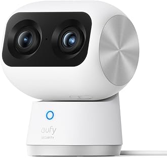 eufy Security 4K UHD Indoor Cam S350, Dual Cameras, 8× Zoom, 360° Pan & Tilt Security Cmera,AI Auto-Tracking,Baby/Pet/Nanny Camera, Human/Pet Detection, 2.4G/5G Wi-Fi