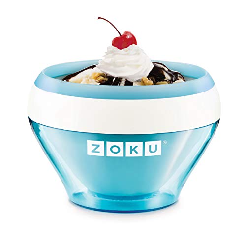 Zoku Ice Cream Maker, Compact Make and Serve Bowl with Stainless Steel Freezer Core Creates Soft Serve, Frozen Yogurt, Ice Cream and More in Minutes, BPA-free, 6 Colors, Teal
