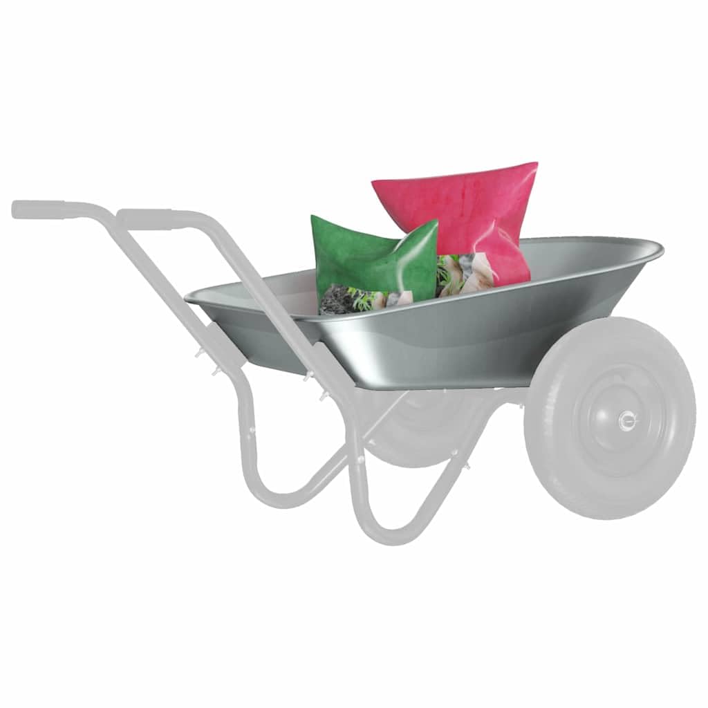 Vidaxl Silver Wheelbarrow Tray Replacement 90 X 63 X 28 Cm Steel, Garden And Terrace, Modern Tray, Durable Wheelbarrow Replacement, Outdoor Equipment, Gardening Tool, Landscaping Accessory