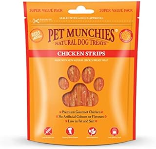 Pet Munchies Chicken Strips Dog Treats, Value Pack Dog Chews with Natural Real Meat, Low in Fat and High in Protein 320g