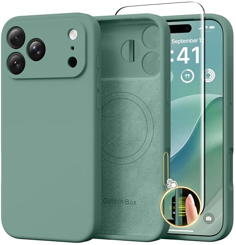 Image of GolbinBox for iPhone 17 Pro Max Case, Silicone Cover, Midnight Green