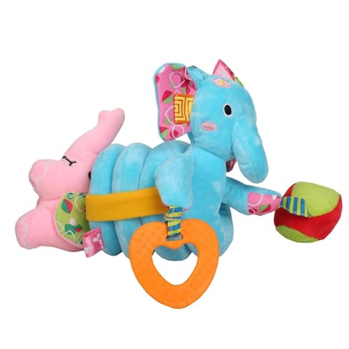 Juguetes de cuna de animales, juguete para cochecito ,Música Plush Spiral Stroller Toys | Accesorios de cuna de peluche, suministros para niños de dibujos animados para carrito de compras, transportis